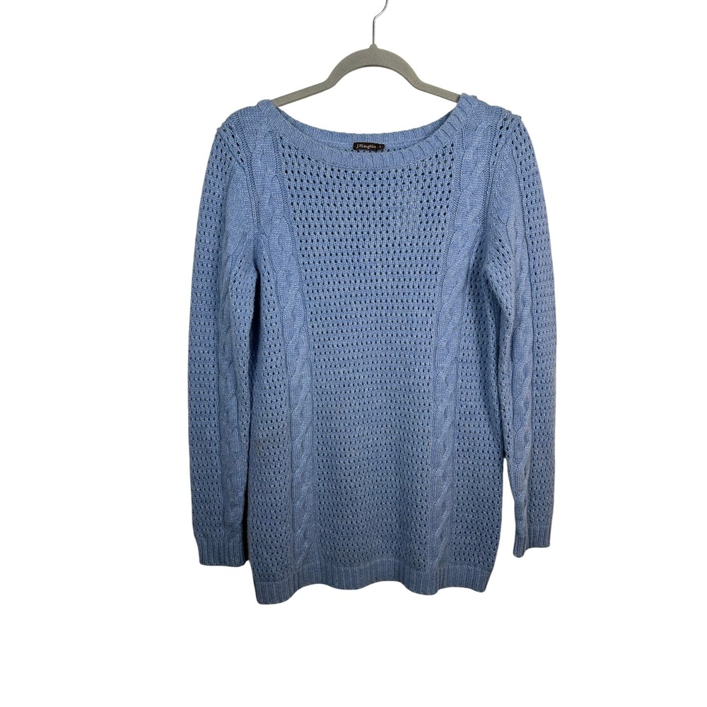 J.McLaughlin Artisan Boat Neck Tunic Women S Blue Excellent Cashmere Blend Knit